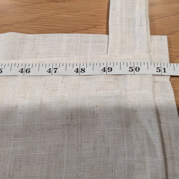 Koufall Tab Top Linen Blend in Natural Tan Color Curtains 51 x 62 - Picture 12 of 15